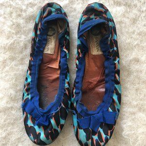 Lanvin turquoise leopard print ballet flats - 7